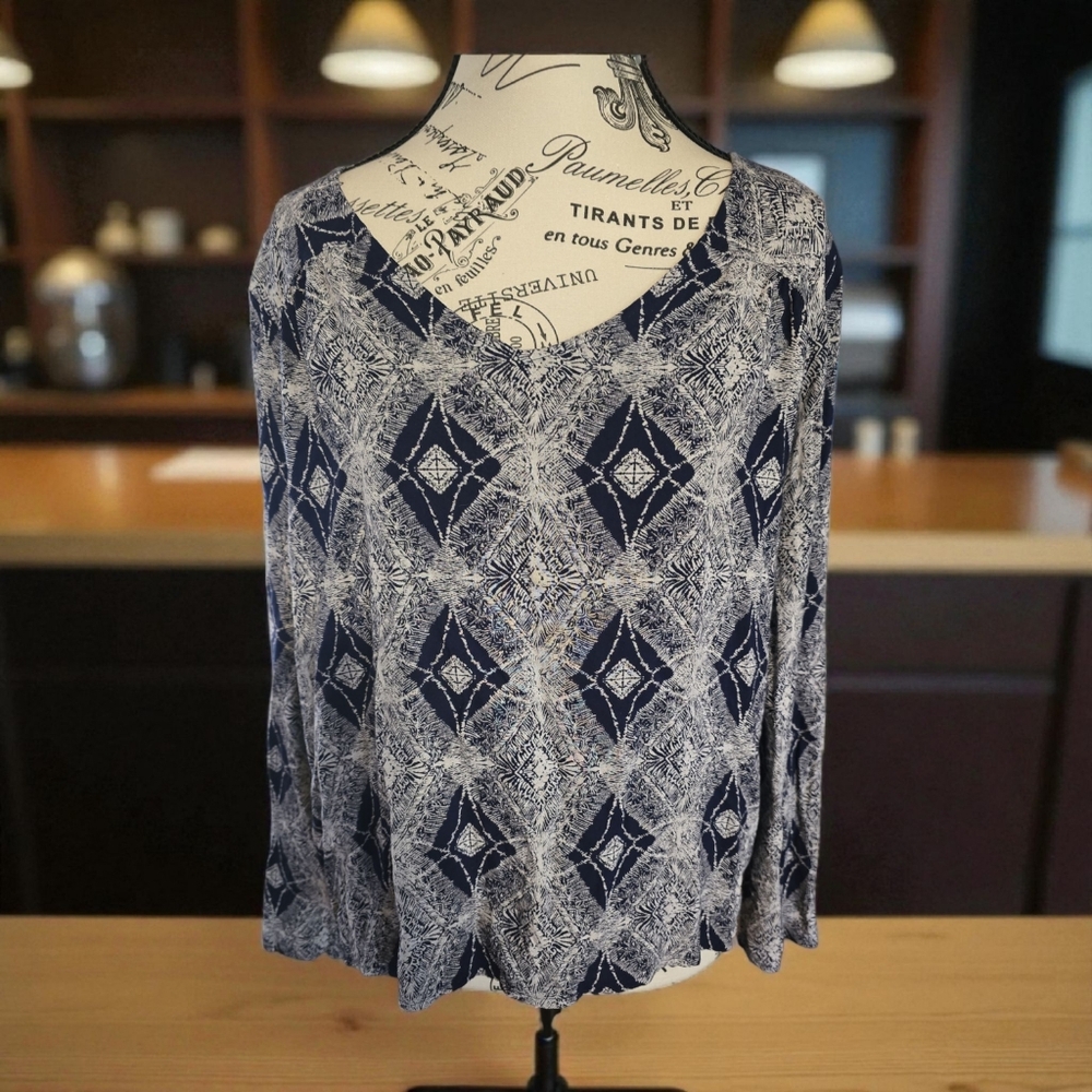 ROXY Tunic Shirt‎ Navy Blue Boho Women's A Sky Full of Stars Top Size Small - Picture 3 of 8